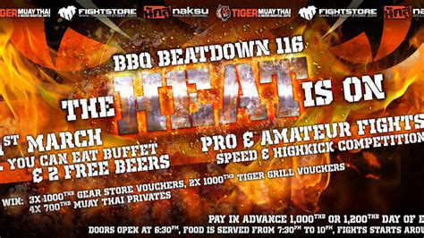 bbq beatdown 116 the heat is on party food fights and beer tiger muay thai and mma training