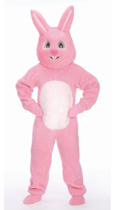 Pink Bunny Suit With Mascot Head Hire Santa Claus