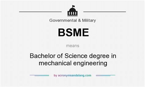 Bsme Bachelor Of Science Degree In Mechanical Engineering In