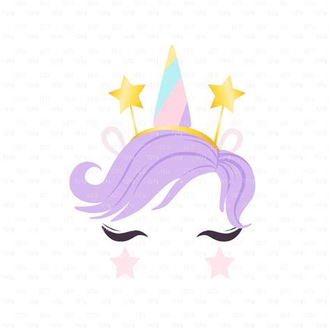 Unicorn With Purple Hair Rainbow Horn Unicorn Design Etsy Unicorn