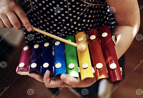 Little Girl Playing Xylophone Stock Photo Image Of Concept Party