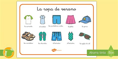 tapiz de vocabulario la ropa de verano teacher made