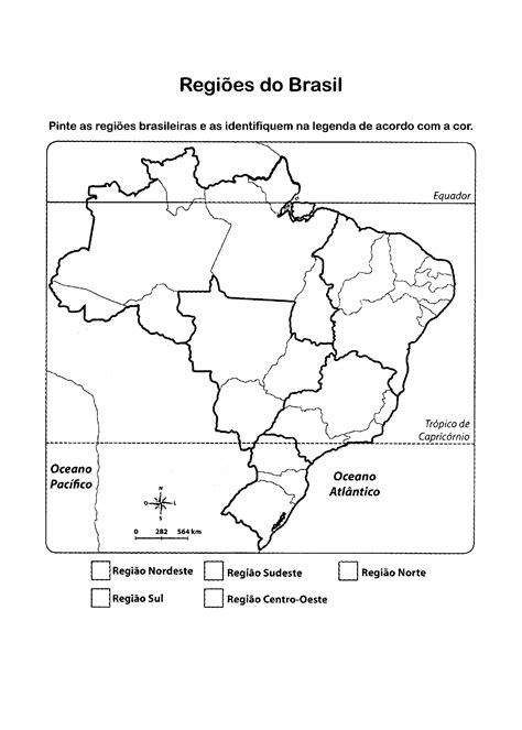 0131 Mapa Brasil Regioes Colorir Só Atividades