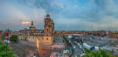 Zocalo Square And Metropolitan Cathedral Of Mexico City Stock Image