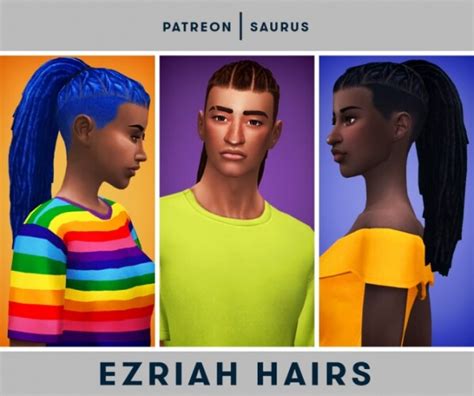 Ezriah Dreads And Undercuts Hairs At Saurus Sims Sims 4 Updates