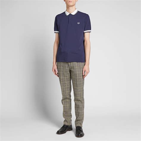 Fred Perry Contrast Rib Polo Carbon Blue End Us