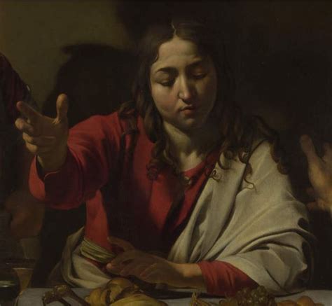 The Supper At Emmaus Detail By Michelangelo Merisi Da