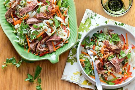 Thai Beef And Rice Noodle Salad Recipe Asian Recipes Thai Beef Rice Noodle Salad Recipes