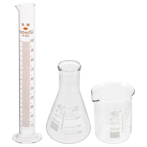 Buy Hemobllo Scientific Glass Beaker Glass Cylinder Conical Flask Graduated Measuring Tube