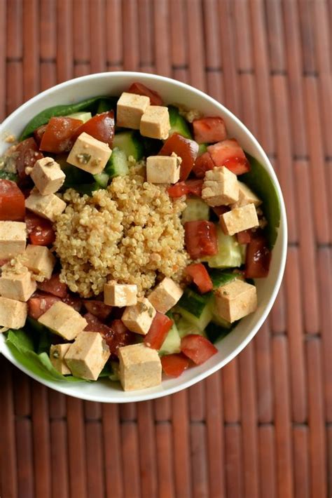 Greek Quinoa Salad With Tofu Feta Greek Quinoa Salad Tofu Feta