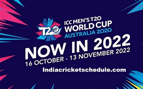 Icc Mens T20 World Cup 2022 Schedule Fixtures Match Time Table