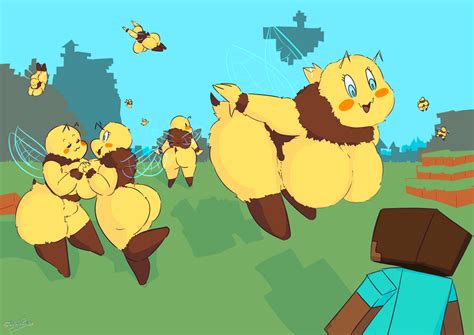 Rule 34 3 Antennae Anthro Bee Bee Minecraft Big Ass Big Breasts