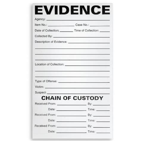 Arrowhead Forensics Adhesive Chain Of Custody Label A