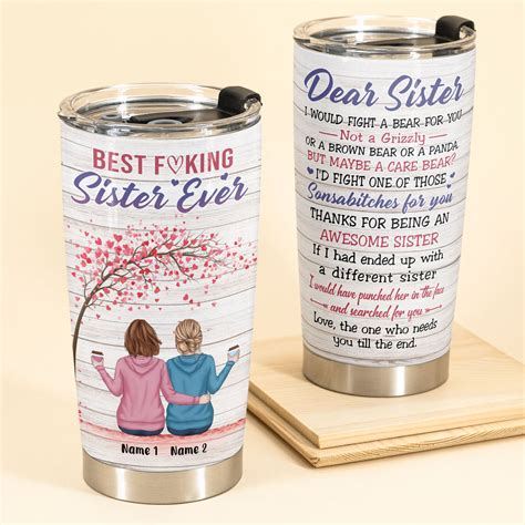 Best Sister Ever Personalized Tumbler Cup T For Sister Macorner