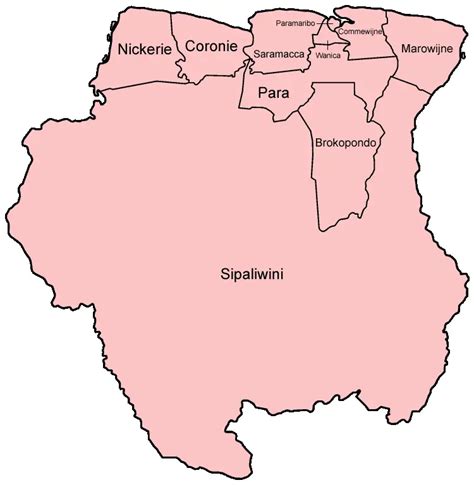 Suriname Political Map Of Administrative Divisions Districts Porn Sex Picture