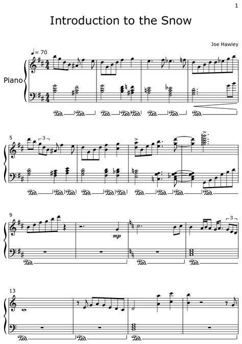 Introduction To The Snow Sheet Music For Piano