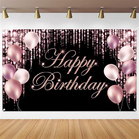 Rose Gold Happy Birthday Banner Backdrop Large Happy Birthday Yard Sign Backgroud It S My