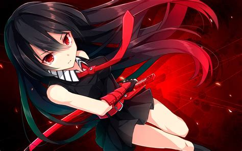Fond d écran illustration Anime Filles anime robe rouge Akame ga