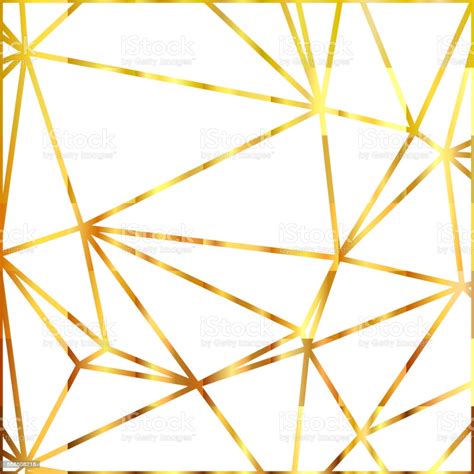 Geometric Shapes Abstract Gold Outline Of Polygon
