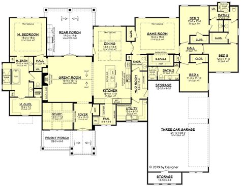 Ranch Style House Plan 4 Beds 35 Baths 3366 Sqft Plan 430 190