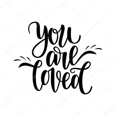 Hand Written You Are Loved Phrase Vector Card For Valentines Day 14