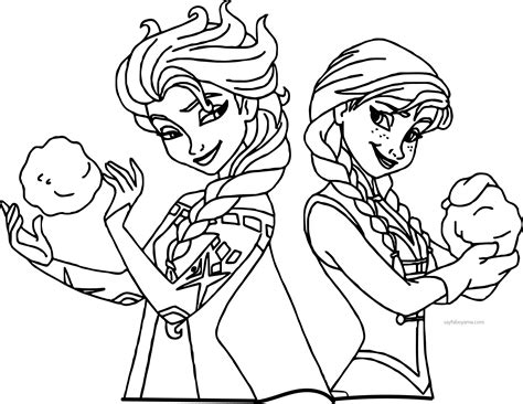 Elsa Boyama Prenses Elsa Ve Anna Boyama Oyununda Bir Aradalar