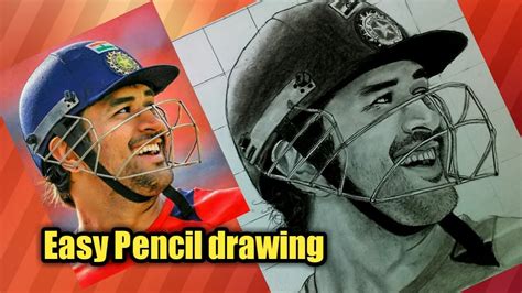 Hamsalekhaarts How To Draw Cricketer Ms Dhoni Pencil Drawing Easy