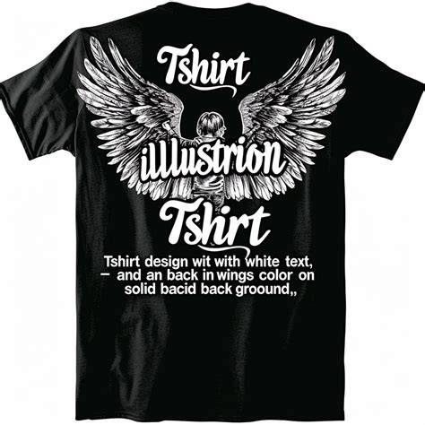 Guardian Angel Wings Black TShirt Embrace the Protective Presence of