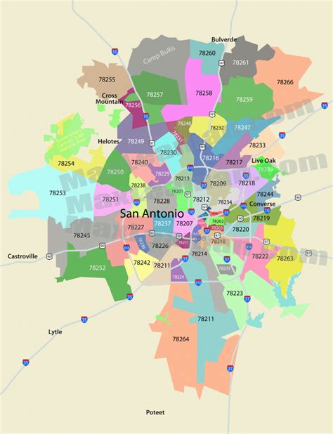 San Antonio Zip Code Map 2016 Map