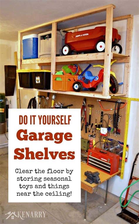Looking for diy garage storage ideas? DIY Garage Storage: Ceiling Mounted Shelves + Giveaway