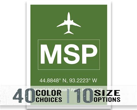 Msp Minneapolis St Paul International Airport Aviation Poster Etsy