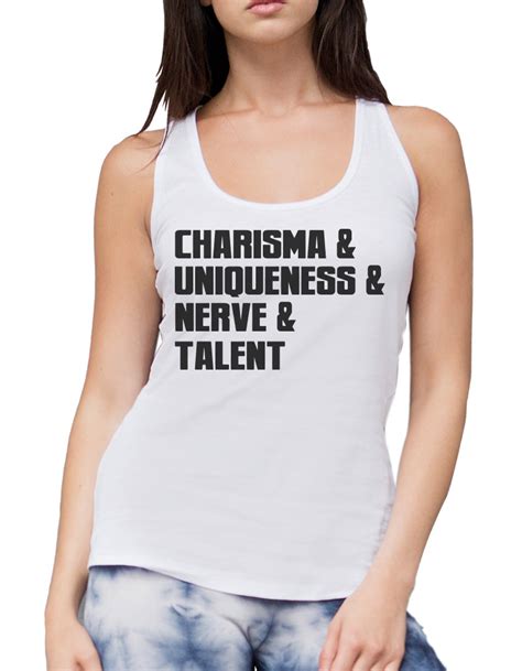 Charisma Uniqueness Nerve And Talent Womens Vest Tank Top Rude Nsfw Ru Paul Ebay