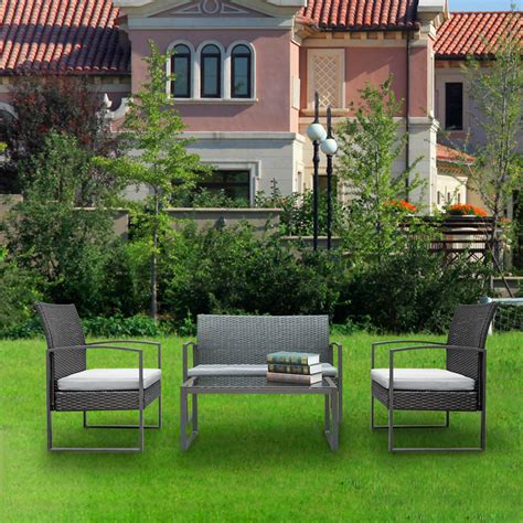 Be sure to provide ample shade for guests with a patio umbrella or sun shade, and shore up your purchase with a matching outdoor sectional, pair of chaise lounges or set of adirondack chairs to. Patio Furniture Sets Clearance, Outdoor 4-Piece Rocking ...