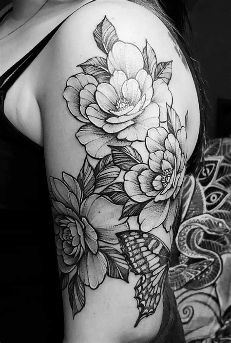 Black And White Flower Tattoo White Tattoo Black And Grey Tattoos