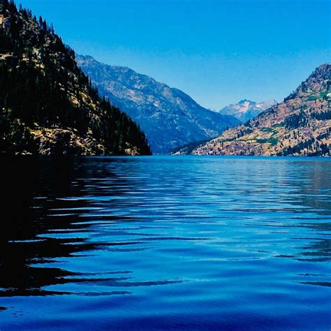Calm Crystal Clear Water Of Lake Chelan Washington Crystal Clear