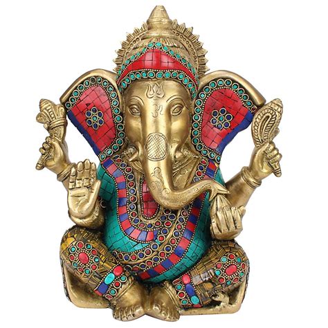 Buy Artvarko Large Brass Ganesha Idol Ganesh Statue Murti God Ganpati