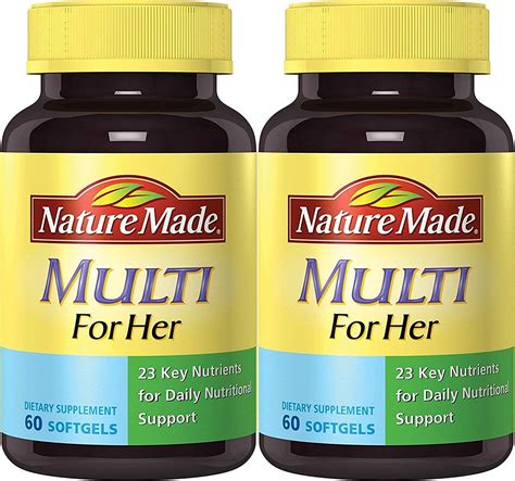 Amazon Com Nature Made Multi For Her 23 Essential Vitamins Minerals