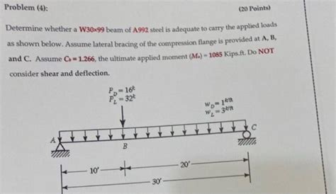 Solved Determine Whether A W30×99 Beam Of A992 Steel Is