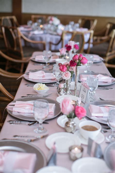 Pink And Gray Wedding Reception