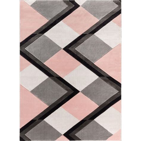 Well Woven Good Vibes Nora Blush Pink Modern Geometric Stripes And
