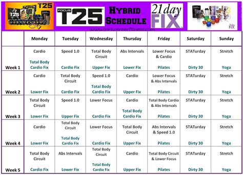 Focus T2521 Day Fix Hybrid 21 Day Fix Workouts 21 Day Fix Focus T25