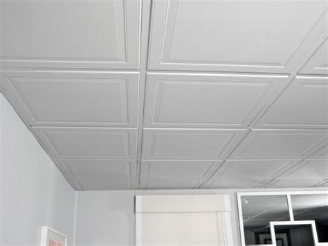 The suspended ceiling tiles do provide a nice added benefit of dampening sound from getting back upstairs where check this article for a full rundown of how to install a suspended ceiling! How to Install a Drop Ceiling | HGTV