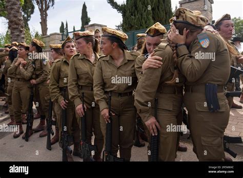 Israeli Soldiers Mourn During The Funeral Of Sgt Lia Ben Nun 19 In Rishon Lezion Israel