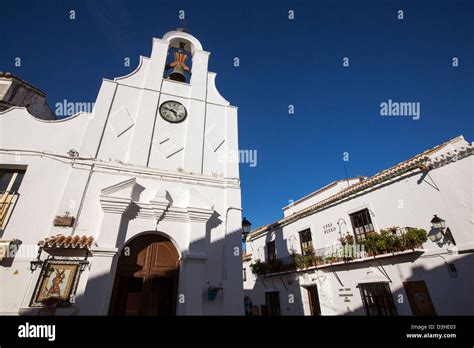 San Sebastian Church White Village Mijas Malaga Andalusia Spain Stock