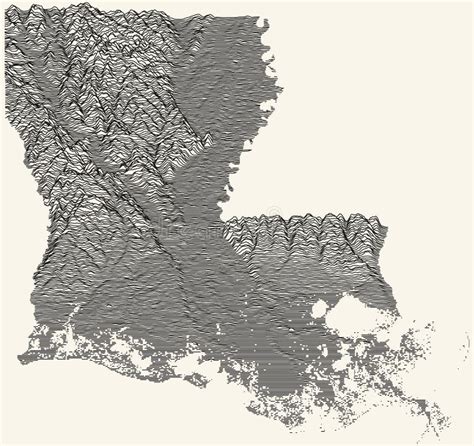 Louisiana Map Topographic Stock Illustrations 211 Louisiana Map
