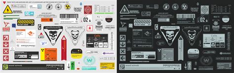 Industrial Sci Fi Decal Or Warning Label Sign For Hard Surface Render