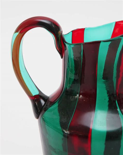 Red And Green Murano Glass Pitcher By Venini For Sale At 1stdibs