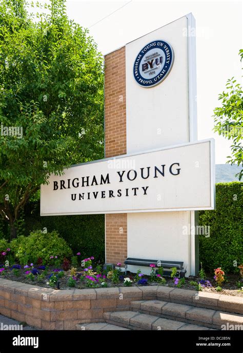 Sign Outside Campus Of Brigham Young University Byu One Of The