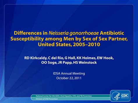 Pdf Differences In Neisseria Gonorrhoeae Antibiotic Susceptibility Among Men By Sex Of Sex