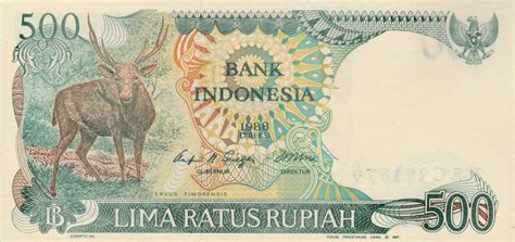 500 Rupiah Indonesia 1988 Observe Timor Indonesia Stag